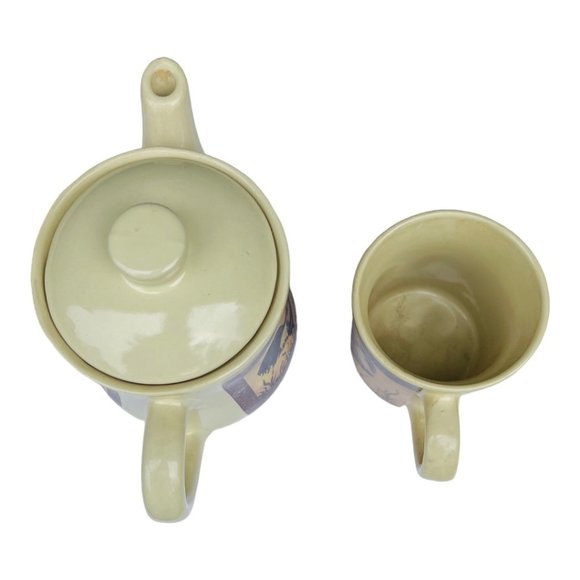 Vintage B.I Inc Ceramic Tea Pot and Mug 2 Piece Set Rooster Design - Picture 5 of 12